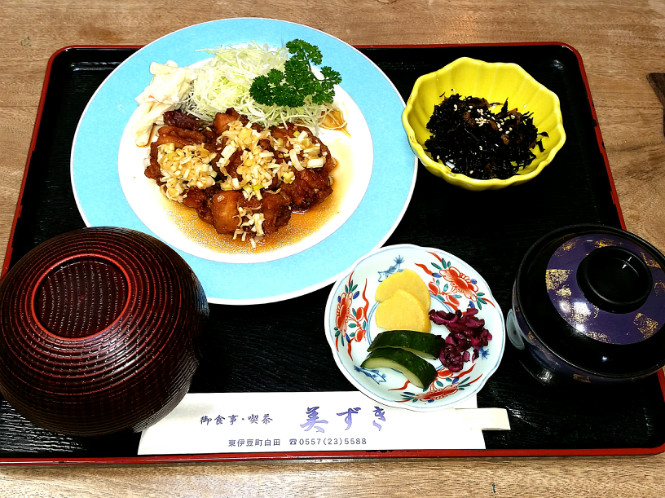 から揚げネギソース定食